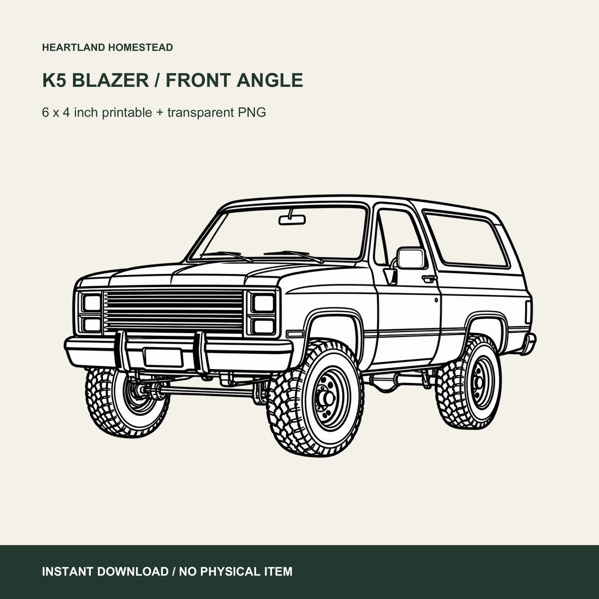 K5 Blazer: Front-Angle Line Art download preview
