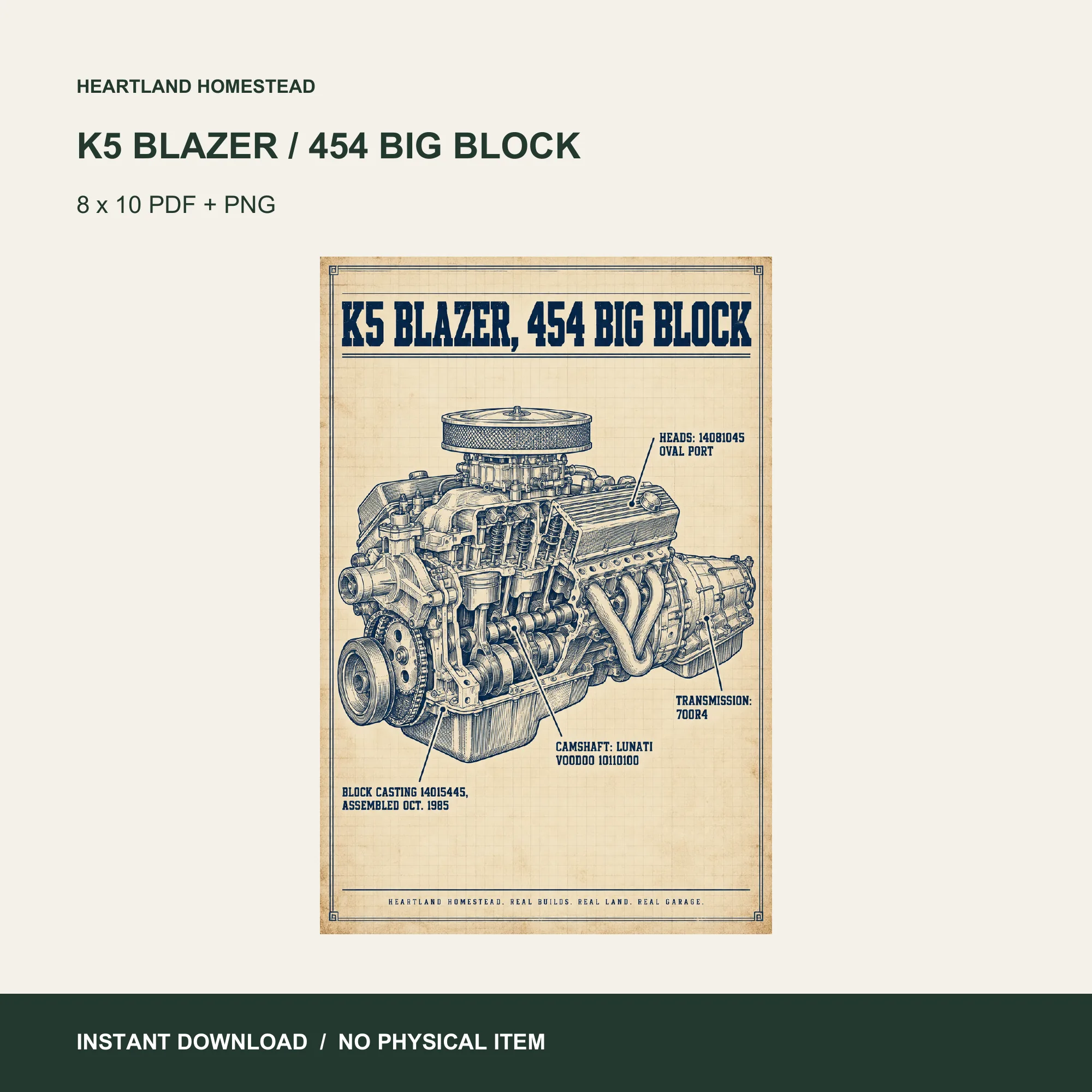K5 Blazer 454 Engine Poster download preview