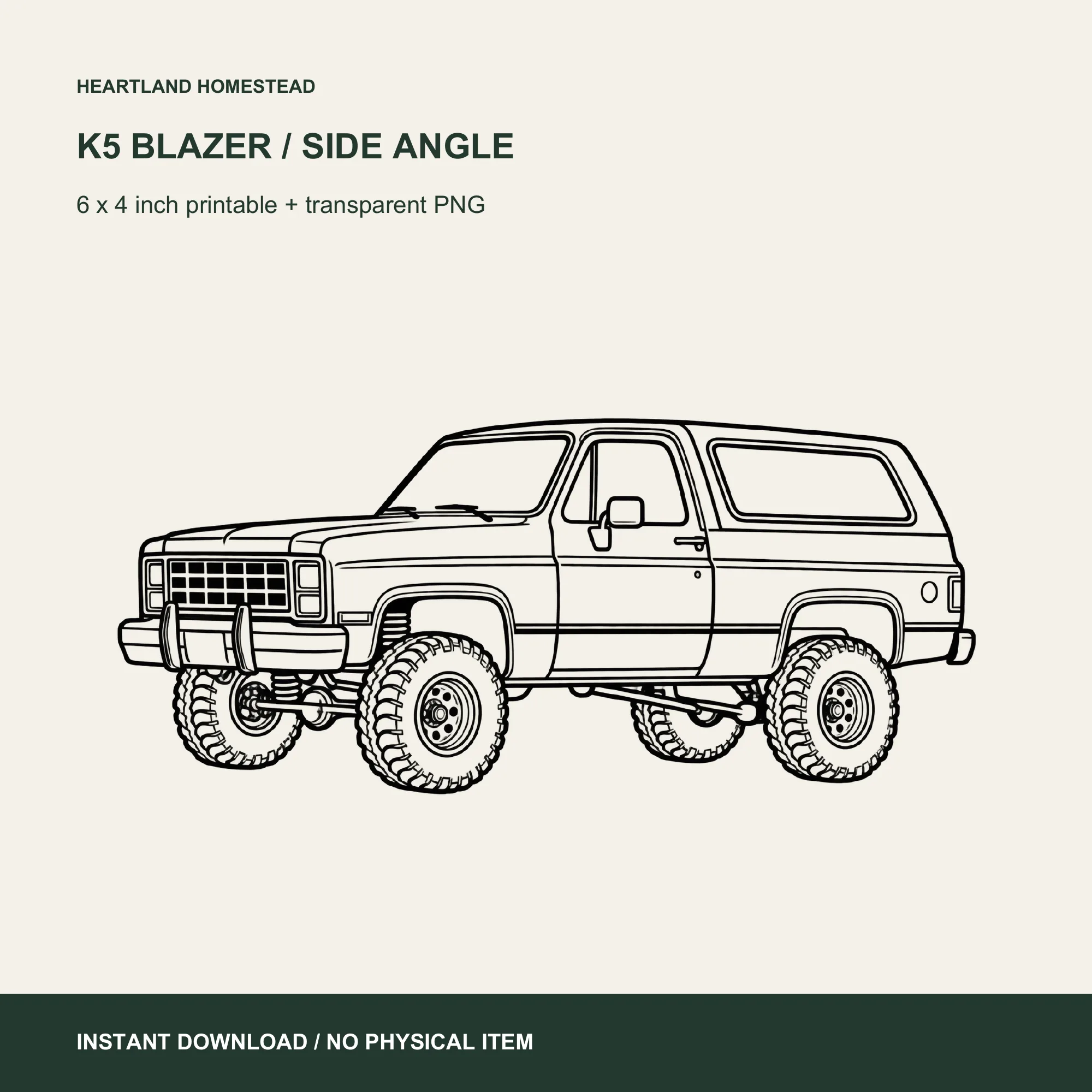 K5 Blazer: Side-Angle Line Art download preview